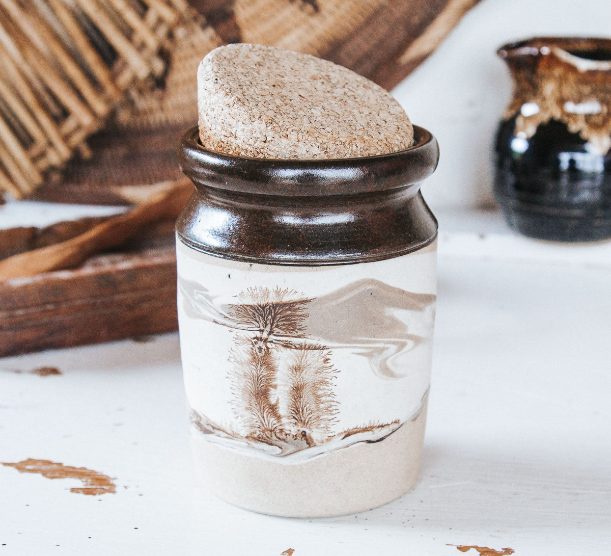 Vintage Pottery Storage Jar