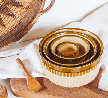 vintage boho t g green granville made in england set of mixing bowls and serving bowls