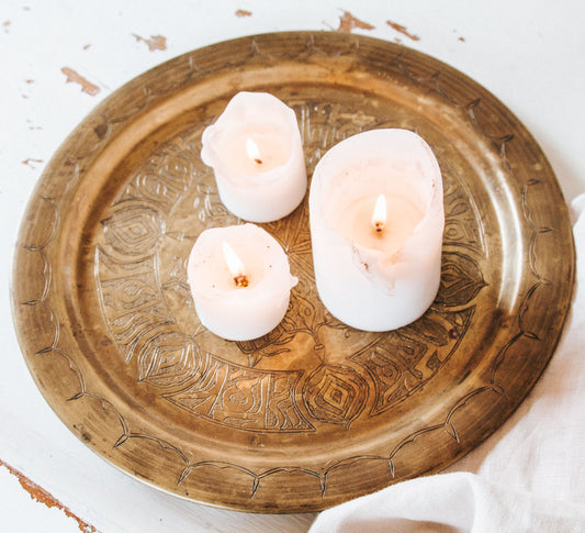 vintage boho brass serving tray