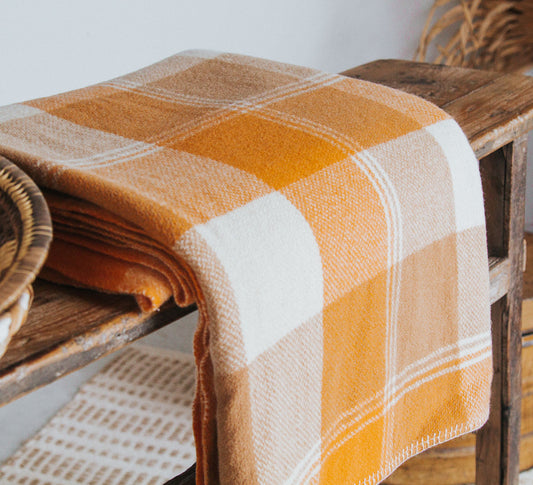 vintage boho retro wool blanket made in NZ napier coronet