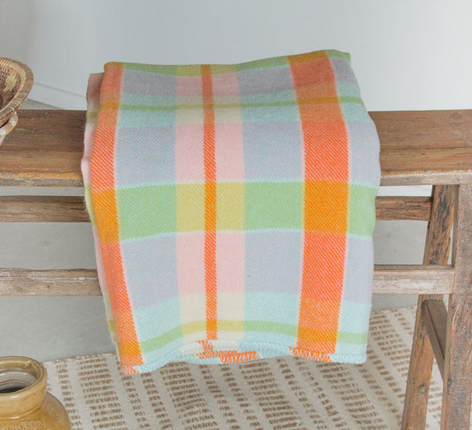 vintage boho retro wool blanket made in NZ