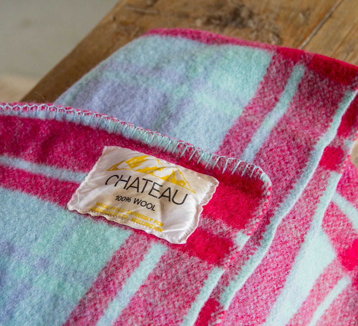vintage boho retro wool blanket made in NZ