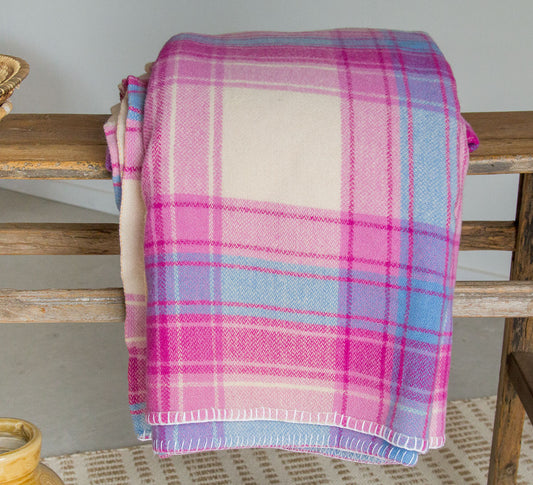 vintage boho retro wool blanket made in NZ