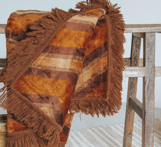 Vintage Gold Velvet Throw