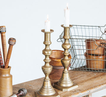 vintage boho brass candle holders