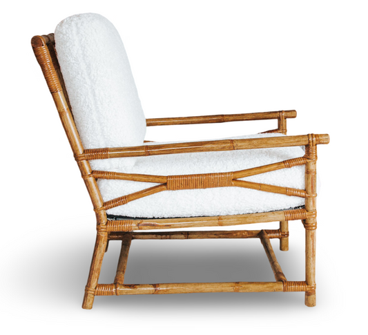 vintage boho bamboo cane chair
