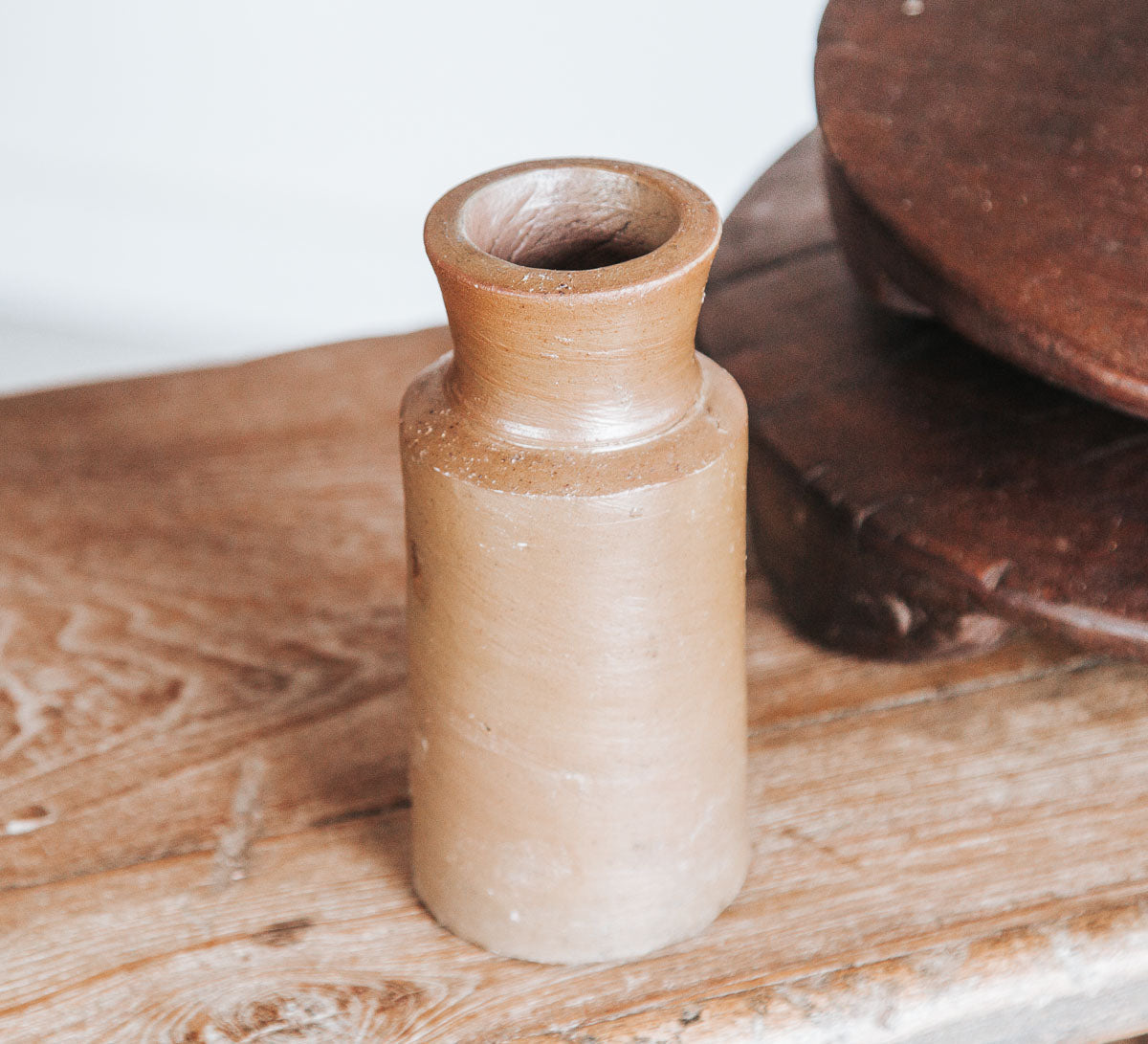 vintage boho stone crock bottle