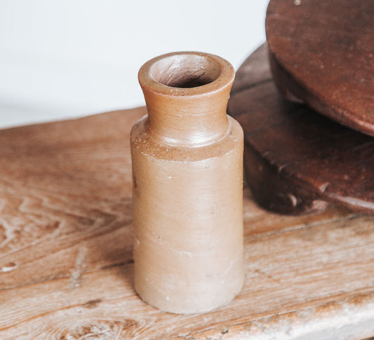 vintage boho stone crock bottle