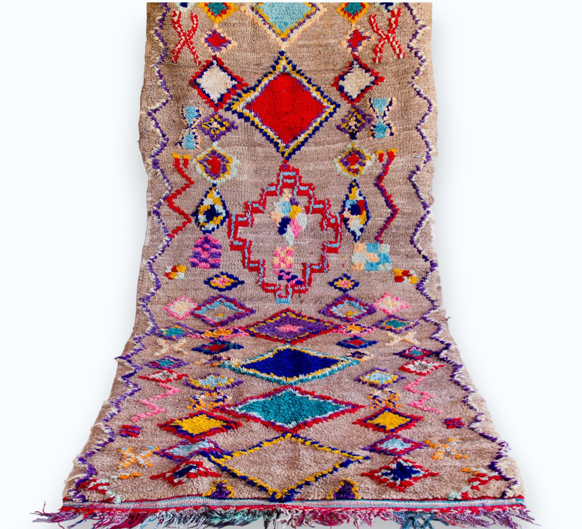 vintage boho azilal moroccan wool runner rug