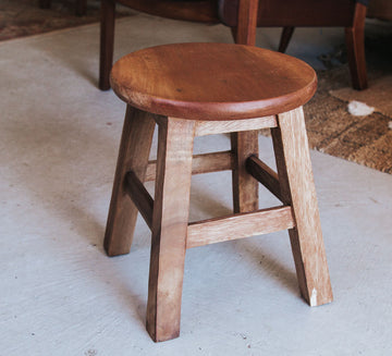 Recycled Teak Round Stool (Med)  SECOND