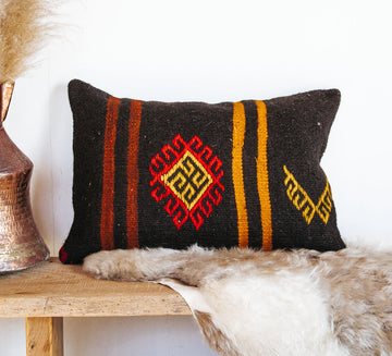 vintage boho bohemian woven turkish kilim cushion pillow