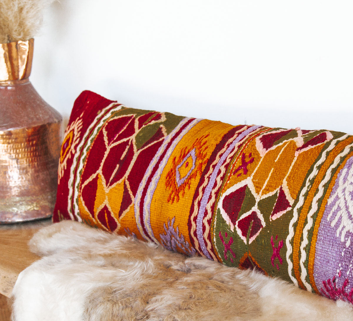 boho woven turkish kilim cushion throw pillow