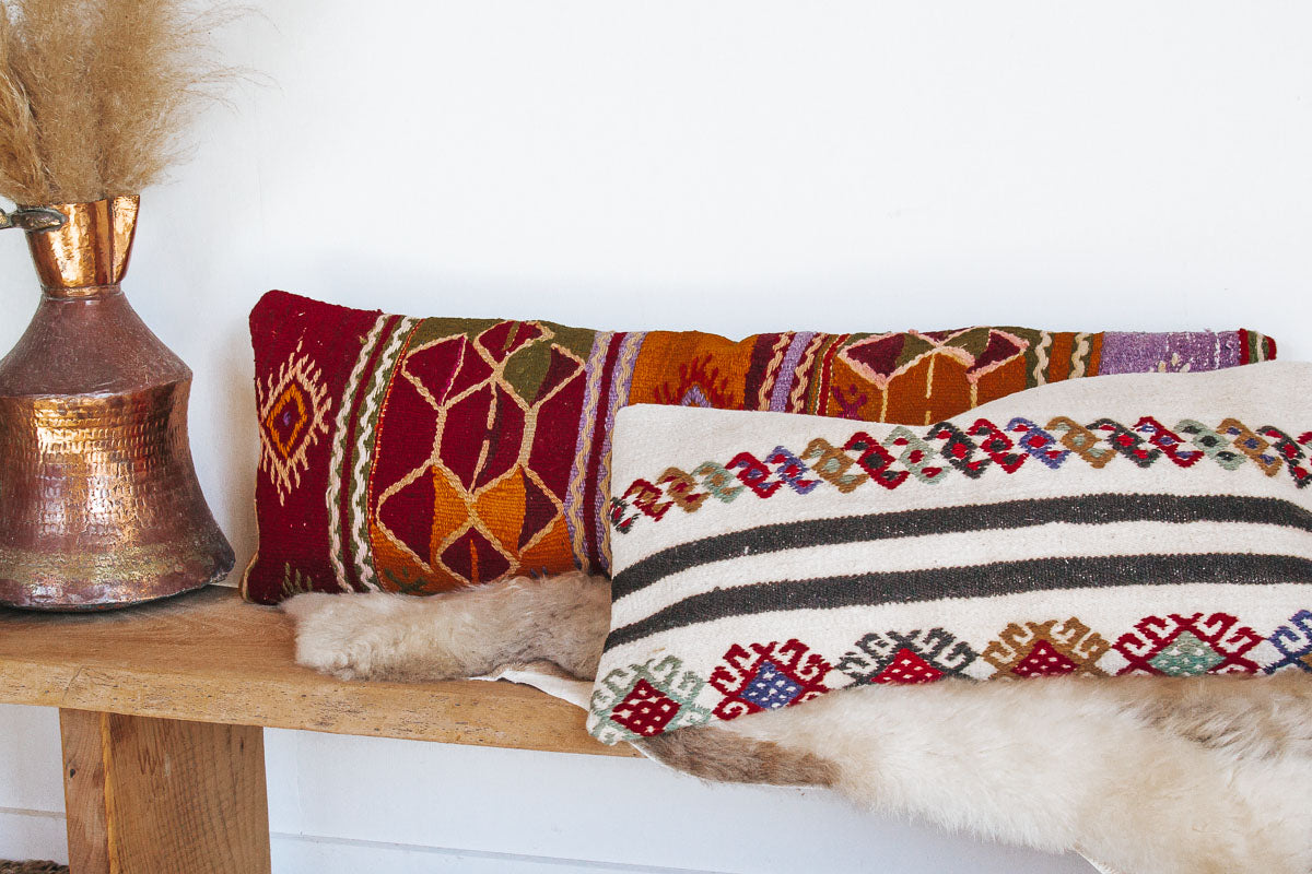 boho woven turkish kilim cushion throw pillow