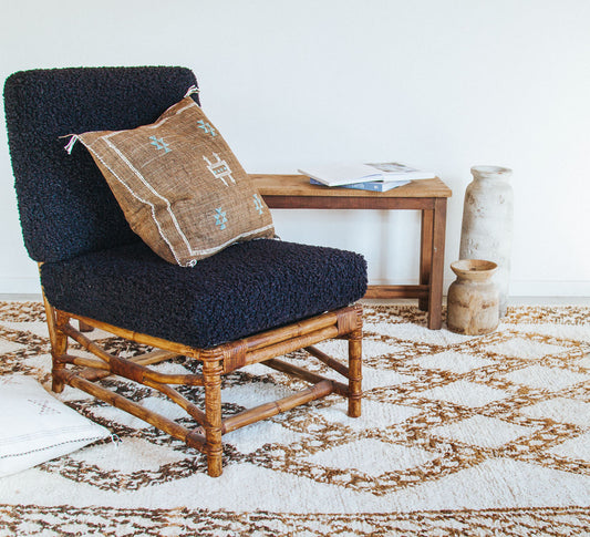 vintage boho beni ourain wool moroccan rug cream with soft brown diamond pattern