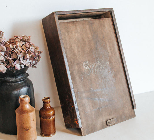 vintage boho wooden simplex duplicator storage box