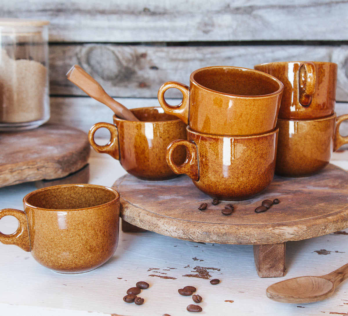 vintage boho retro nz crown lynn coffee cans mugs