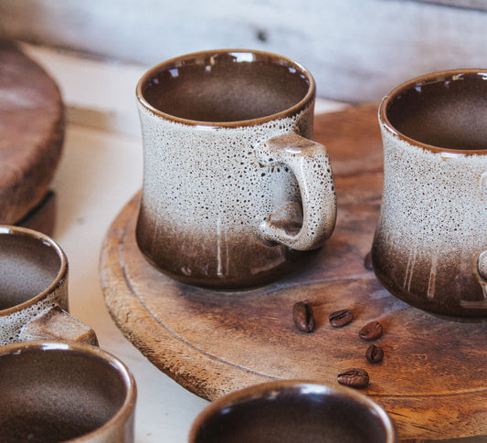 vintage boho n temuka glazed coffee mug cups