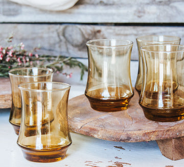 Vintage Kaaru Honeygold Glasses - Set of 5