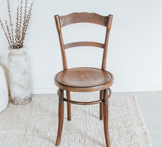 vintage boho antique wooden dining chair