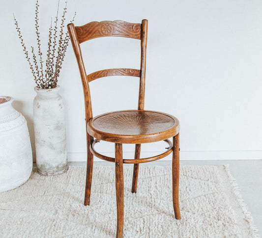 vintage boho antique wooden dining chair