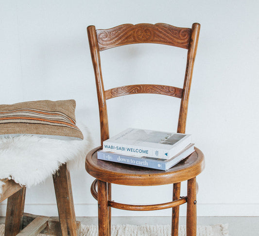 vintage boho antique wooden dining chair