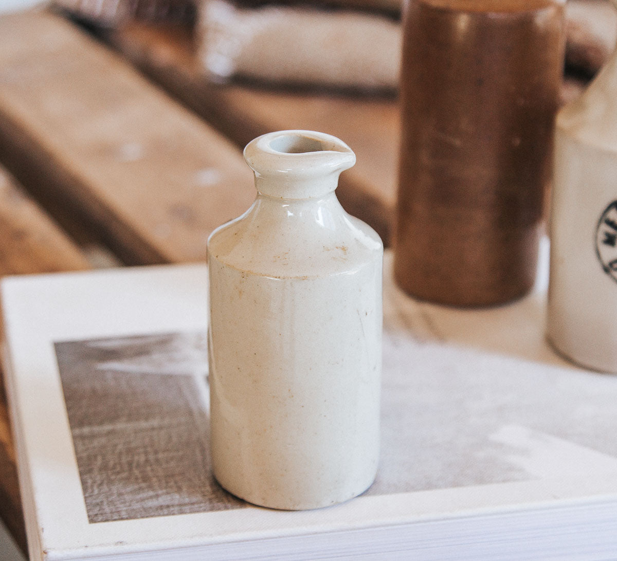 vintage boho stone crock