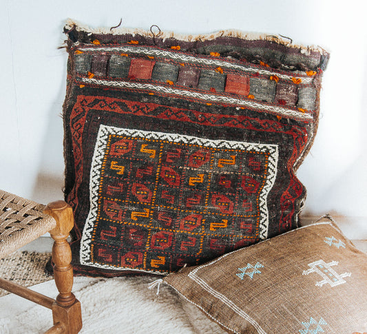 vintage boho ethnic sadlle bag floor cushion wall hangning tribal