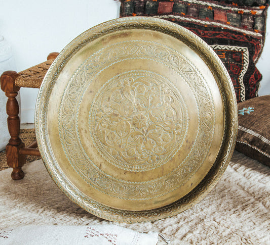 Large Vintage Brass Tray