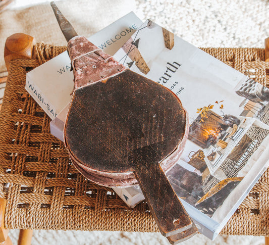 vintage boho wooden fire bellows