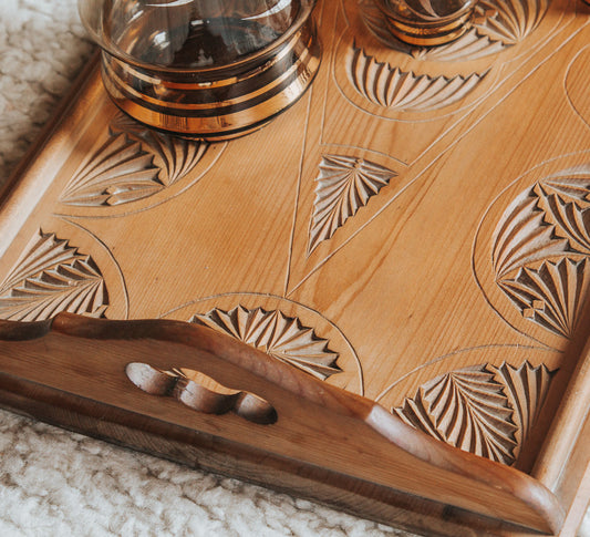 Vintage Frisian Hand-Carved Tray
