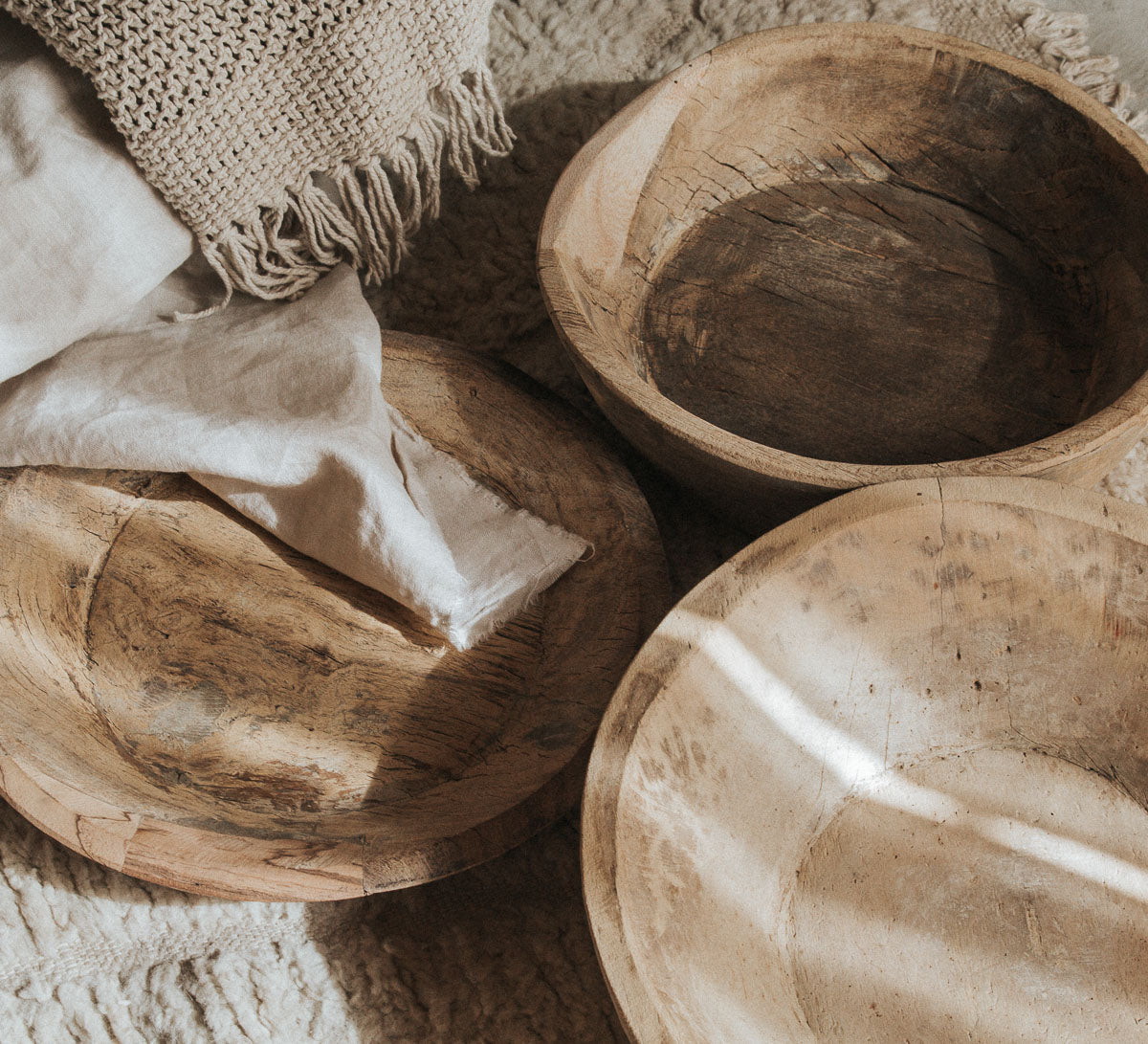 vintage boho reclaimed wooden handmade rustic earthy designer wood bowl