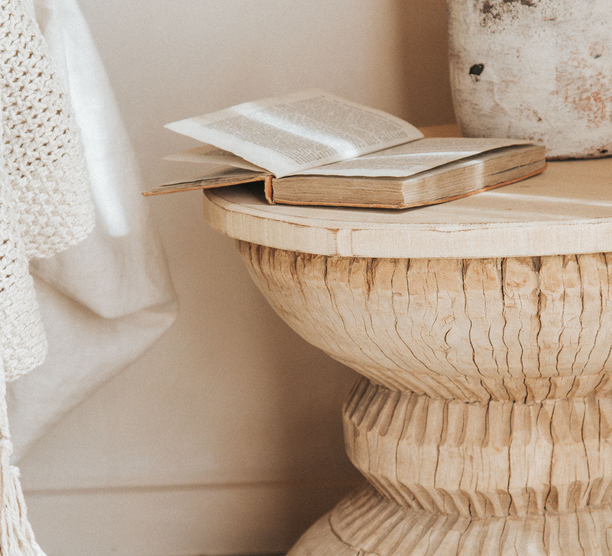 vintage reclaimed wood interior stylist designer okhli wooden handcarved side table