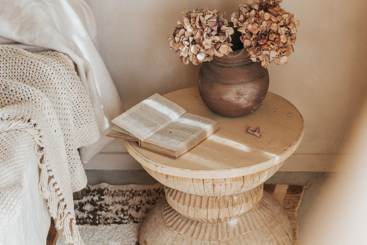 vintage reclaimed wood interior stylist designer okhli wooden handcarved side table