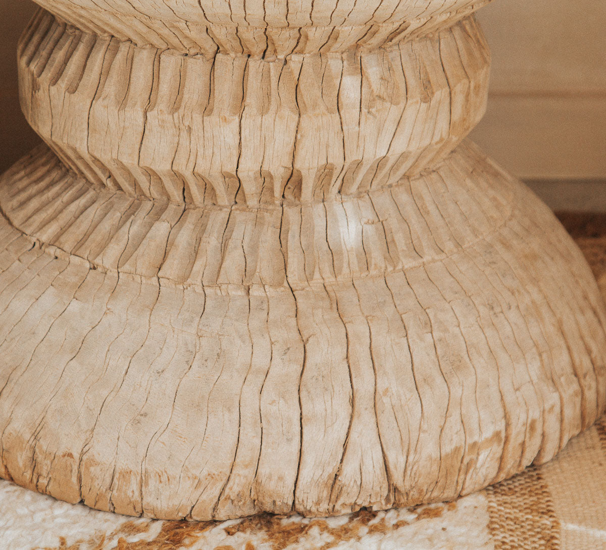 vintage reclaimed wood interior stylist designer okhli wooden handcarved side table