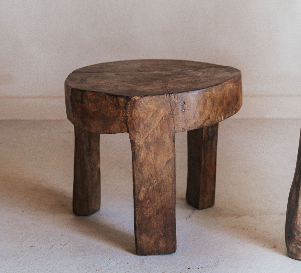 antique rustic reclaimed handcarved wooden designer naga stool