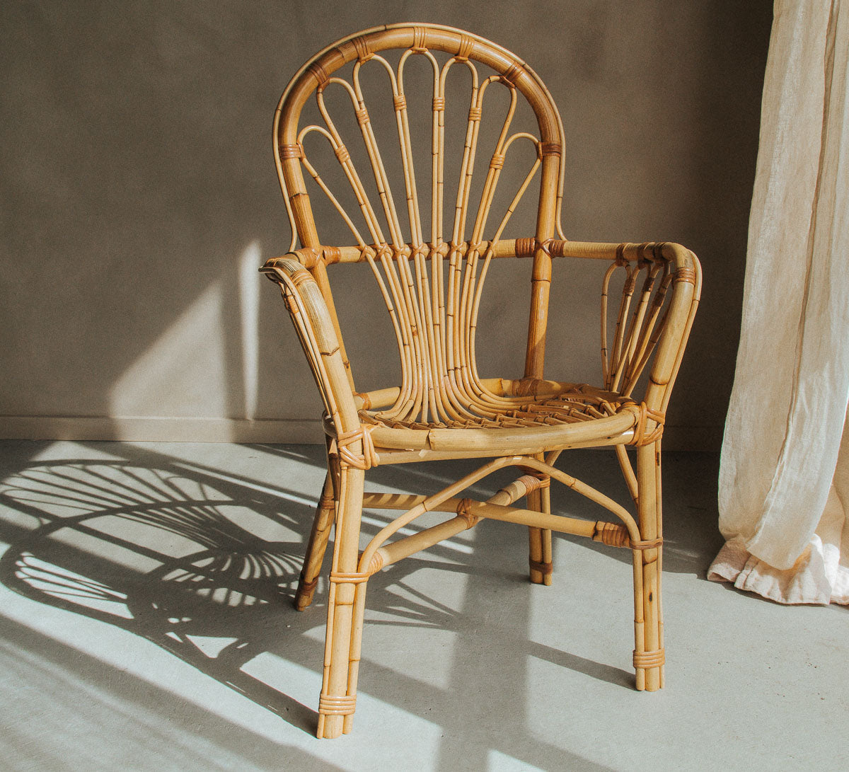 vintage retro boho bohemian designer cane rattan chairs