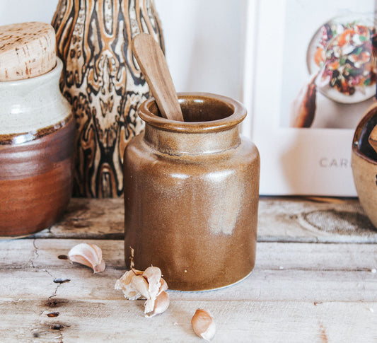 vintage nz temuka pottery storage jar