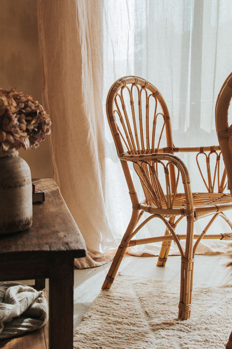 vintage retro boho bohemian designer cane rattan chairs