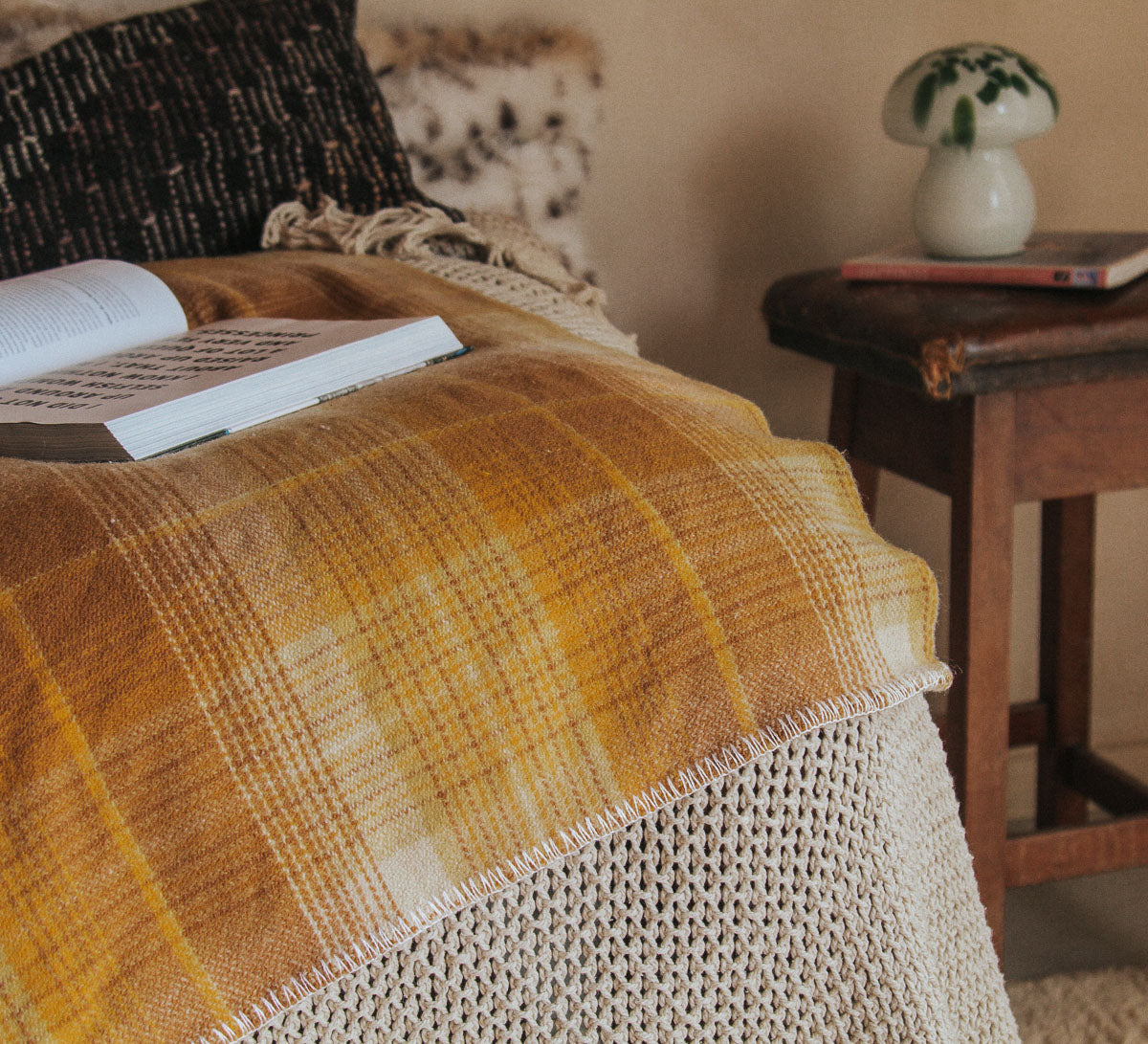vintage retro nz wool woollen blanket throw