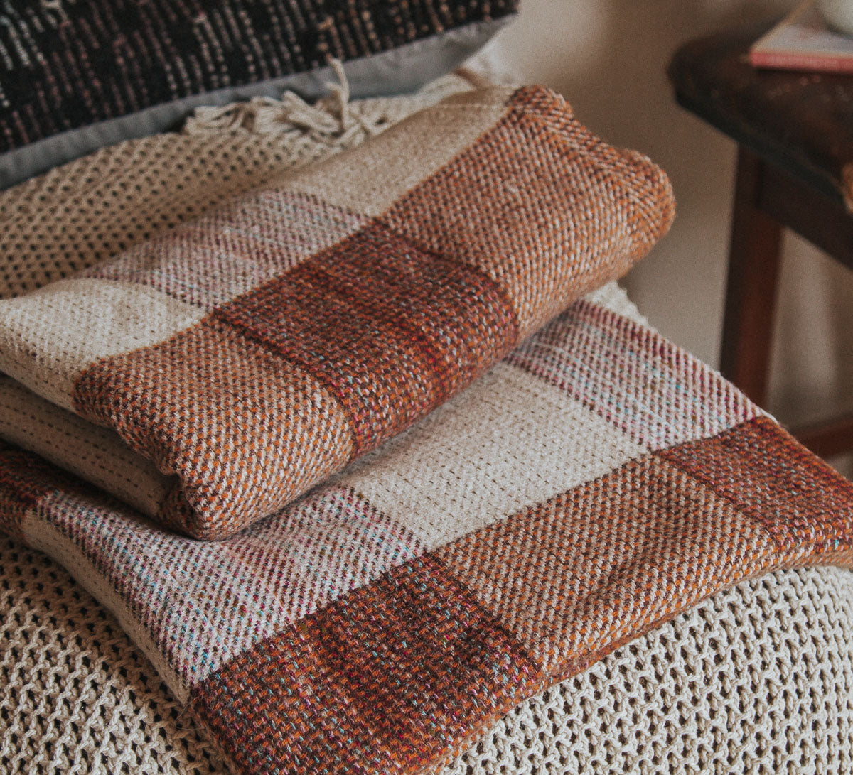 vintage retro nz wool woollen blanket throw