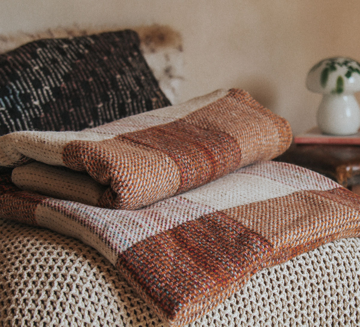 vintage retro nz wool woollen blanket throw