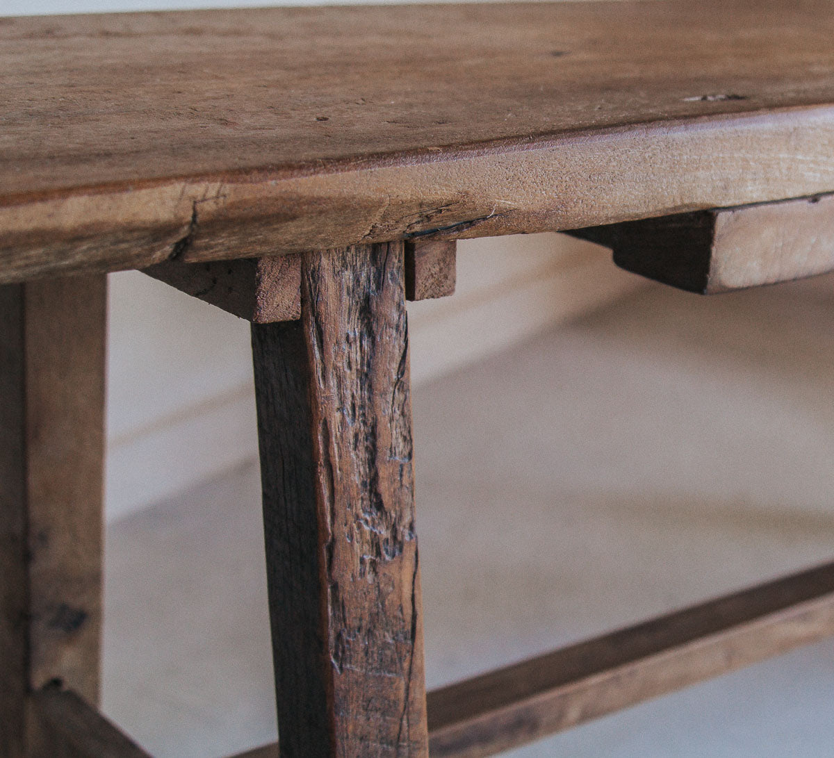 rustic boho wooden timber reclaimed bench seat