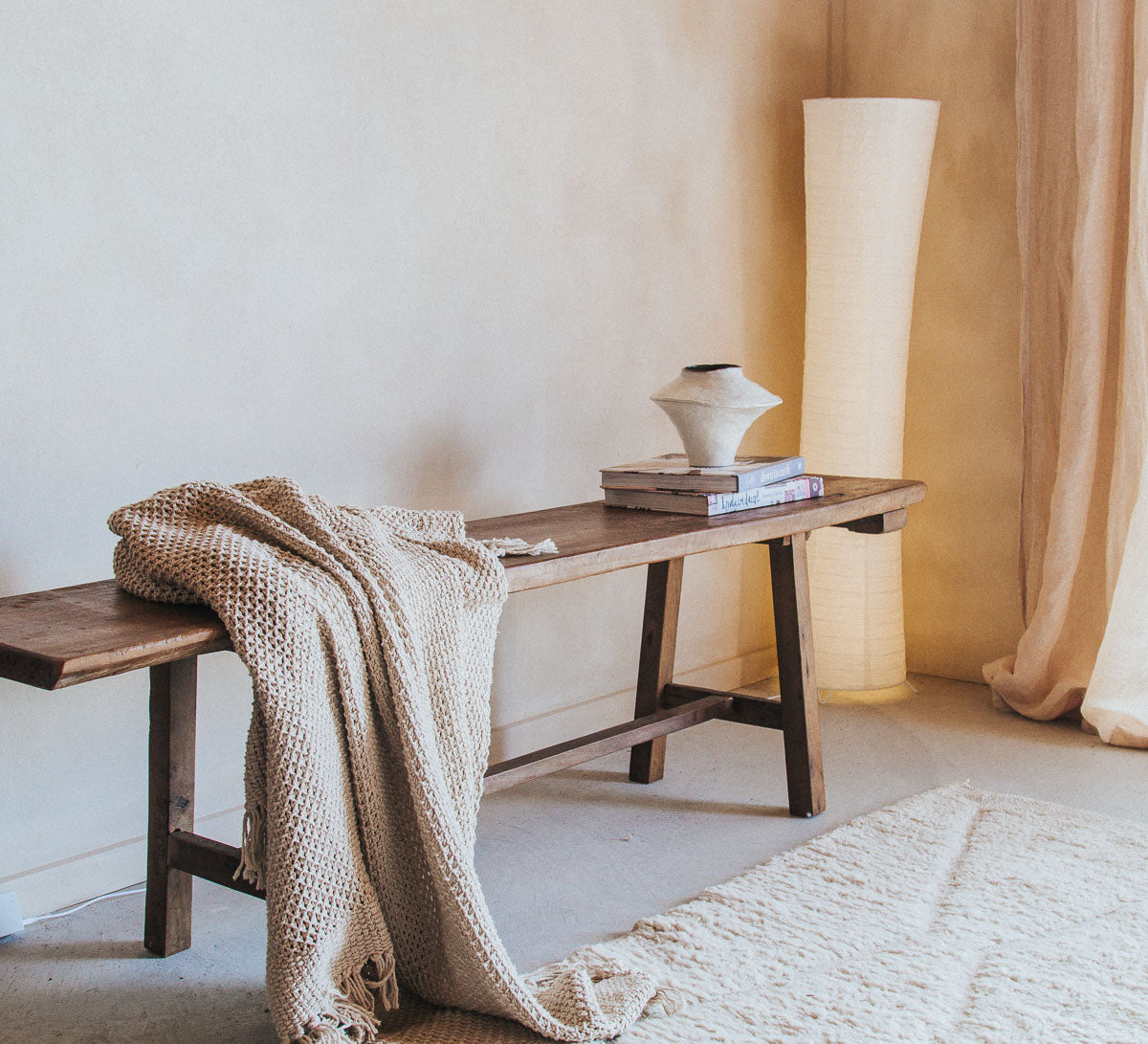 rustic boho wooden timber reclaimed bench seat