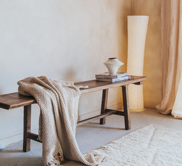 rustic boho wooden timber reclaimed bench seat