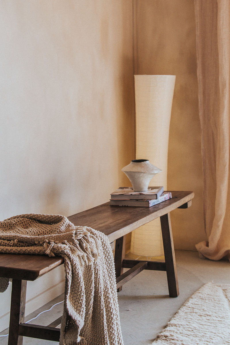 rustic boho wooden timber reclaimed bench seat