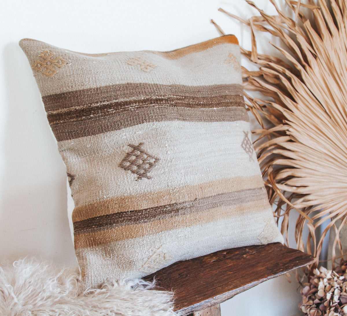 vintage boho turkish kilim cushion