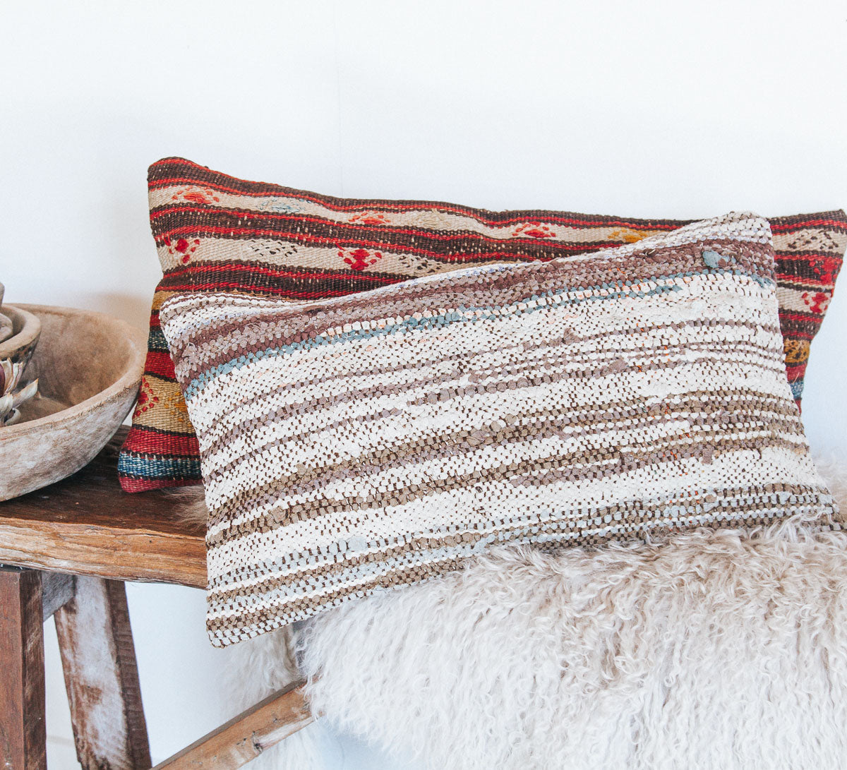 vintage boho turkish kilim cushion