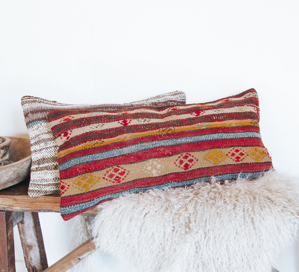 vintage boho turkish kilim cushion