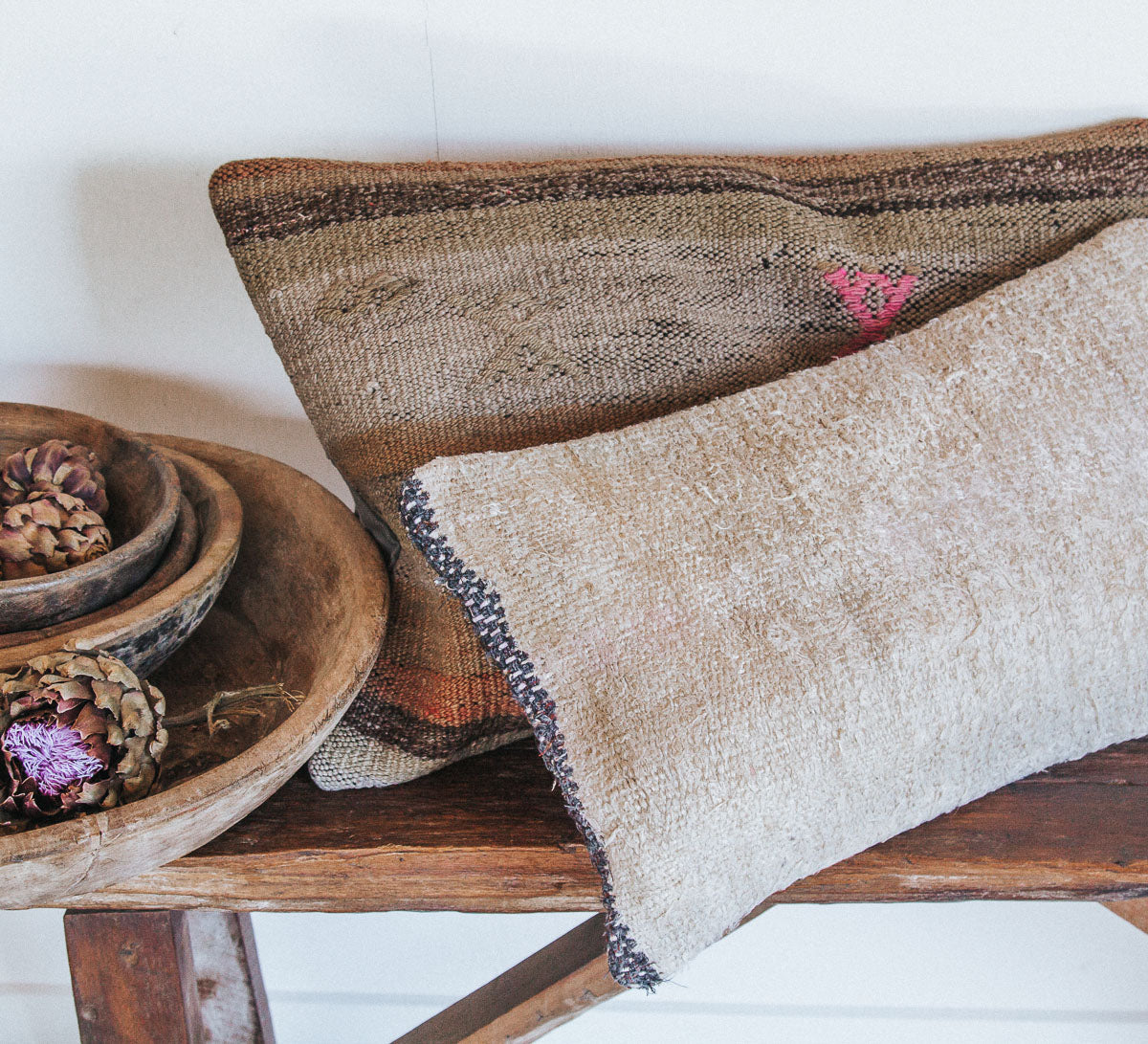 vintage boho turkish kilim cushion