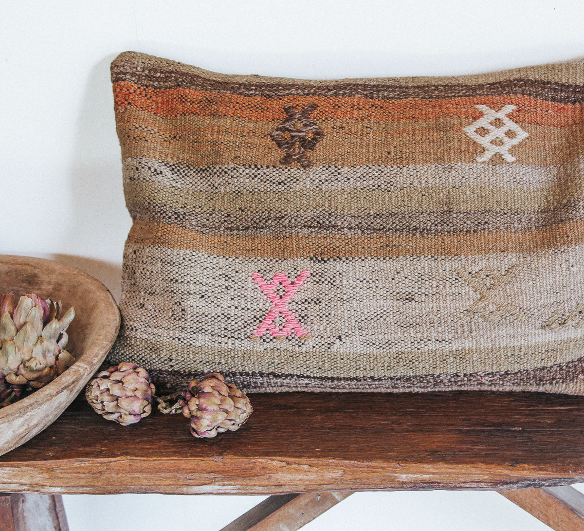 vintage boho turkish kilim cushion